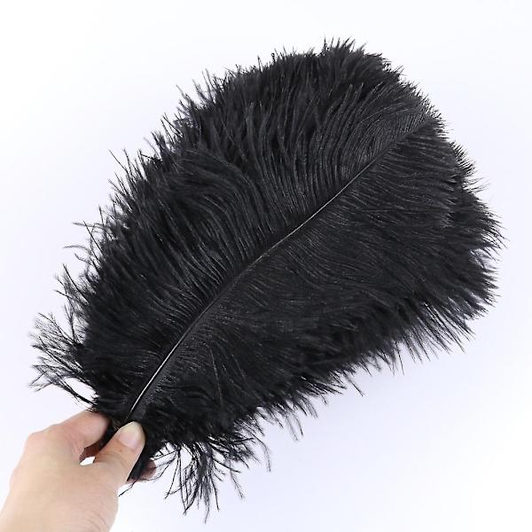 10 stk Naturlige Sorte Strudsefjer til Håndværk Bryllup Hjem Dekoration 15-20cm/25-30cm/30-35cm Fest Strudsefjer Midtpunkt-Perfekt Black