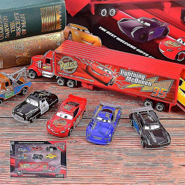 7 kpl Lightning McQueen Jackson Storm Mack Uncle Truck - Valettuautot Metalliset Malliautot - Täydellinen