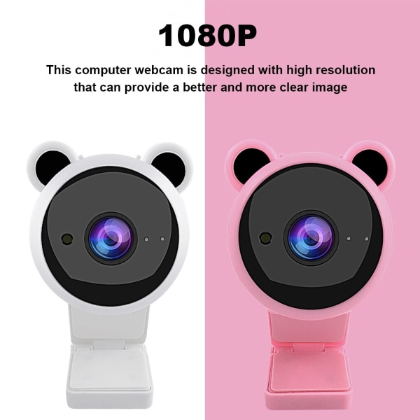 USB Webcam Online PC Webcam 1080P Kamera for Live Streaming - Perfet pink