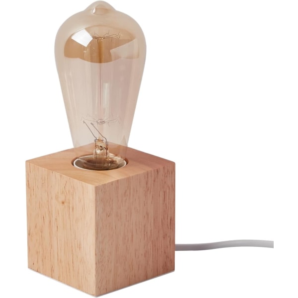 (Pære medfølger ikke) 2 stk Lille bordlampe Sengelampe med diamant træfod ved siden af ​​lampen, E27 60W- Perfet