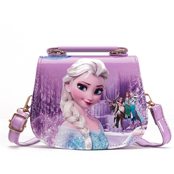 Frosne 2 Elsa Princess Barn Jenter Leker Skulderveske Håndveske Handlepose Gave - Perfet Purple