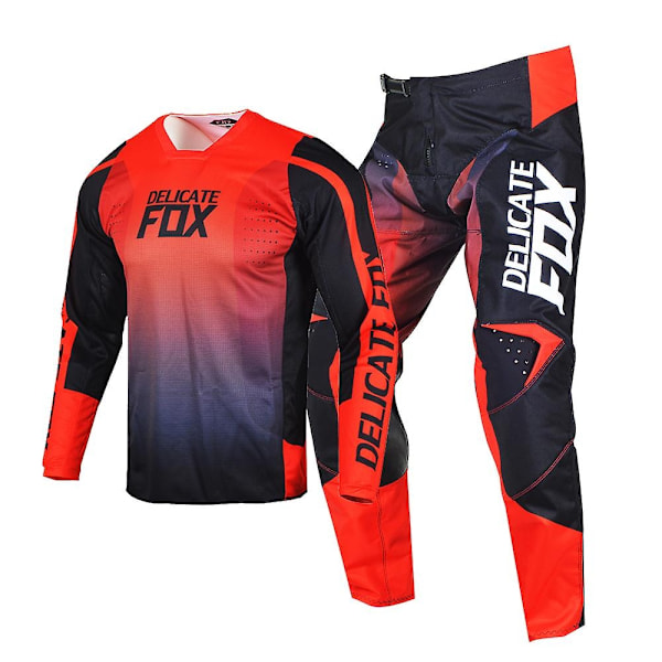 Delicate Fox 180 360 Jersey Housut Varusteet MX Combo Motocross Bmx Dirt Bike Asuste ATV UTV Pyöräilypuku Enduro Sarjat Miehille - Täydellinen Black Grey Pant 32 Jersey M