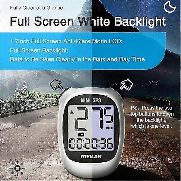 Kompatibel med MEILAN M3 Mini GPS Cykelcomputer Cykelcomputer IPX5 Vandtæt Smart Speedometer med 1,7 tommer Display Skærm - Perfekt Red