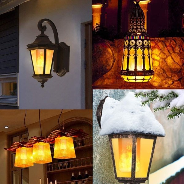 -paket med E27 LED-flammlampor 4 lägen med gravitationssensor Flamlampor för inomhus/utomhus/bar/fest juldekoration - Perfet