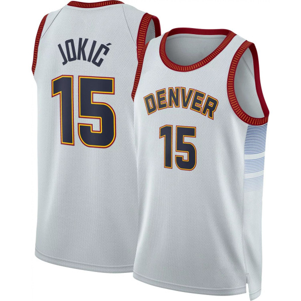 ordely City Edition Denver Nuggets 2023 Nikola Jokic #15 Grå Dri-FIT Voksen Swingman-trøje - Perfet M