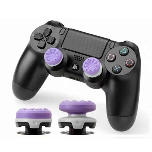 2 st Joystickgrepp för PS5 PS4-handkontroll, Silikon Tumgrepp Kåpor Skydd Analog Spak för Playstation 5, Playstation 4-handkontroll - Perfekt Purple
