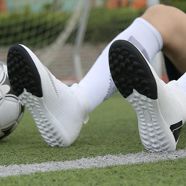 Herre fodboldsko Skridsikre mænds fodboldsko, græsfodbold sneakers Yj705 - Perfet WhiteBlack1 42