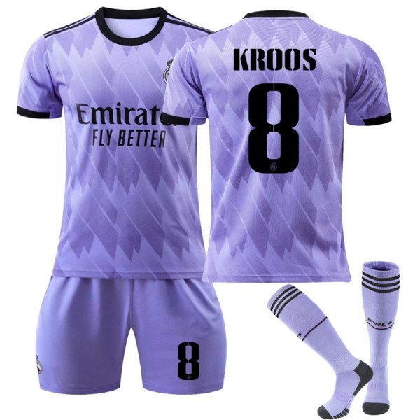 Ny sæson 2022-2023 Real Madrid fodboldtrøje fodbolddragter - Perfet KROOS 8 Kids 16(90-100CM)