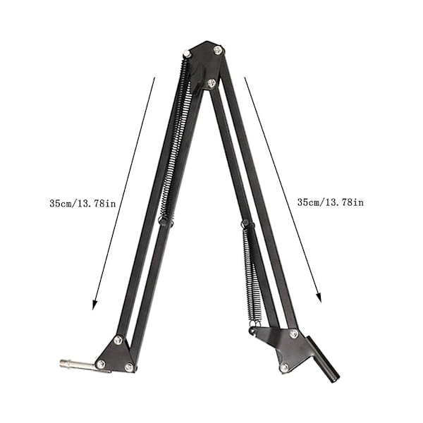 Boom Arm Stand Heavy Duty 360 Justerbar Metall Mikrofonstativ Skrivbordshållare-Perfekt Black 0