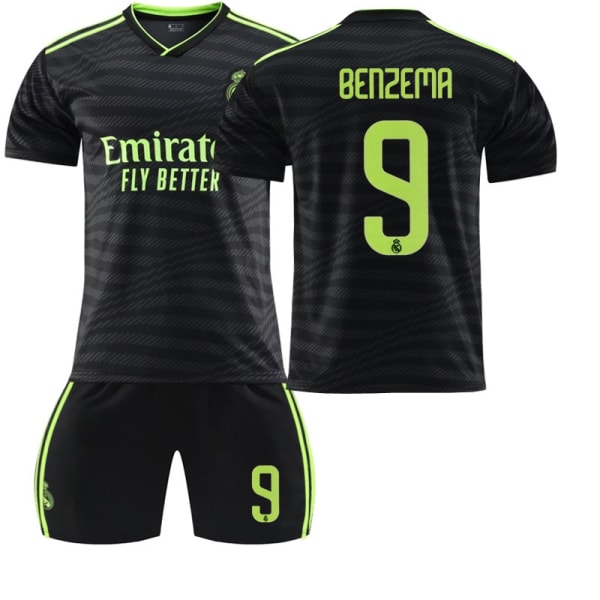 22 Real Madrid trøje 2 Ude NR. 9 Benzema skjorte - Perfet #26