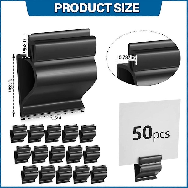 50 stk. sorte skilteclips madbakke etiket holder plastik buffet mad-perfekt
