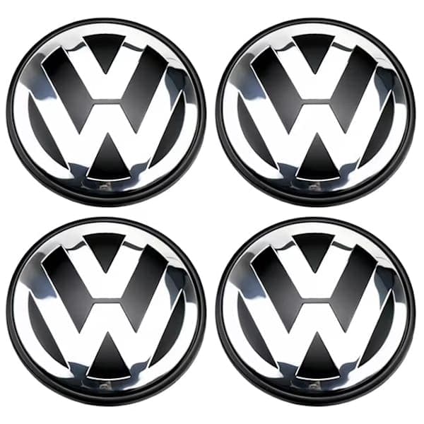 4-pakning Volkswagen hjulkapsler - hjulemblem 56mm, sølv-YYANG