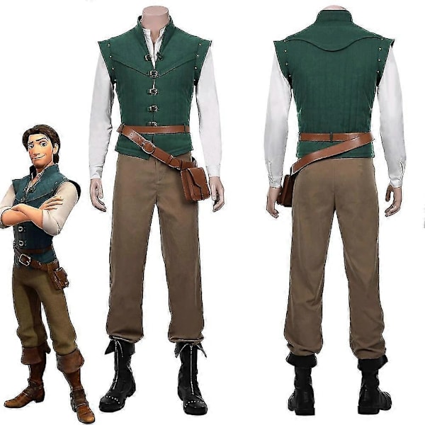 Rapunzel Flynn Rider Voksen Kostumer til Halloween Cosplay - Perfekt XL