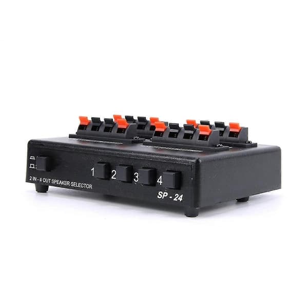 Sp-24 Mini 2-ind-4-ud Stereo Audio Vælger Forstærker Switch Box Højttaler Splitter-Perfet