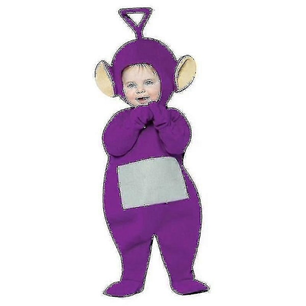 Teletapit Puku Lapsille Hauska Tipsu Po Laa Tinky Winky Haalari Joulu Syntymäpäiväjuhlat Halloween Puku - Täydellinen Tinky Winky Costume Kids 110cm*Teletubbies