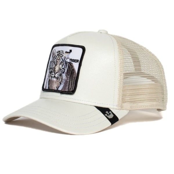 Mesh Animal Brodered Hat Snapback Hat Tiger White - Perfet tiger white