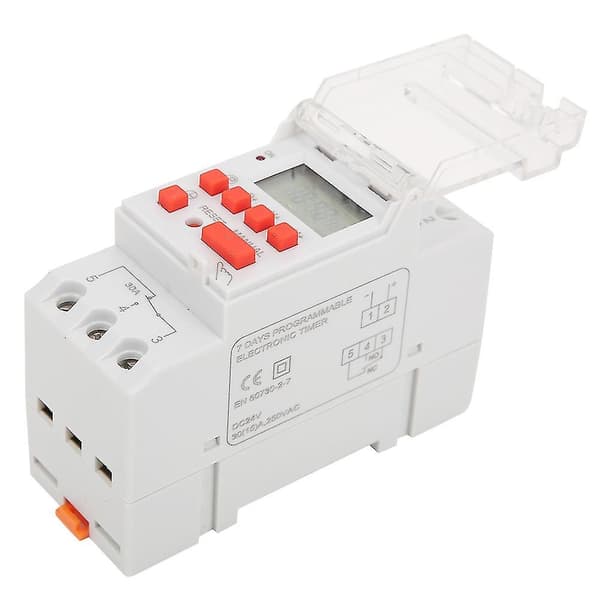 Tidsbryter, DC 24V 30A Ukentlig 12/24 timer Tidsbryter LCD På Av Kontroll Programmerbart Tidsrelé-Perfet