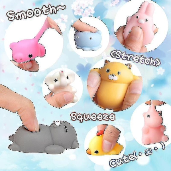 Squishy Toy Stressboll för barn 10-50 slumpmässiga bitar Kawaii Stress Reliever Leksaker för födelsedag - Perfet 10 PCS