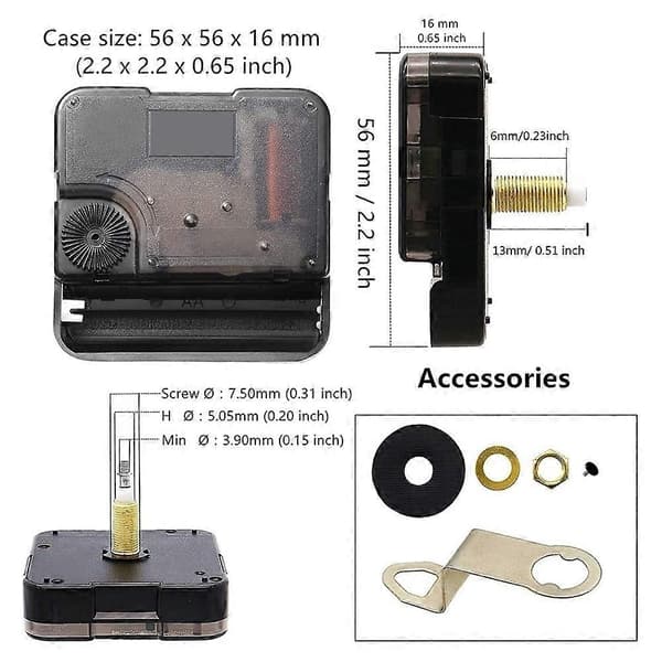 Klockmekanism Kit Batteridriven, Quartz Klockrörelse Ersättning-Perfet