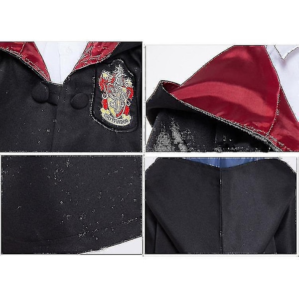 7 st/set för Magic Wizard Maskerad Cape Mantel Hogwarts Skoluniform-Perfekt 6Pcs Green Aldut M
