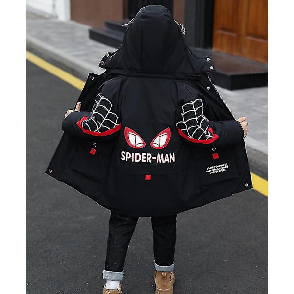 Ny vinterjacka med huva för barn - Spider-Man - Vinter 2022 - Perfekt Black 140cm (8-9years)