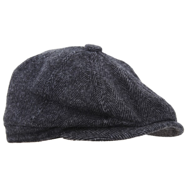 Herr 8 Panel Wool Blend Newsboy Cap mörkgrå - Perfet Dark Grey 58cm