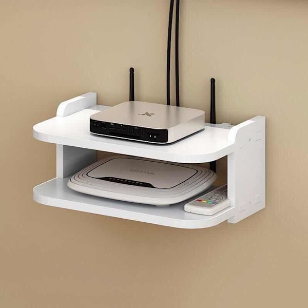 WIFI Router TV Box Hylla Väggfäste 2-vånings boxfäste - Perfet