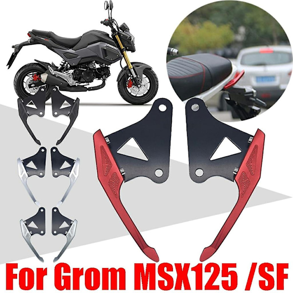 Lett Motorsykkel Baksete Passasjer Håndtak Stang Armlene Trim Motorsykkel Tilbehør Kompatibel med MSX-Perfet Red