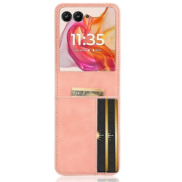 Läderfodral Kompatibelt med Motorola Razr 50 Ultra-Perfet Pink