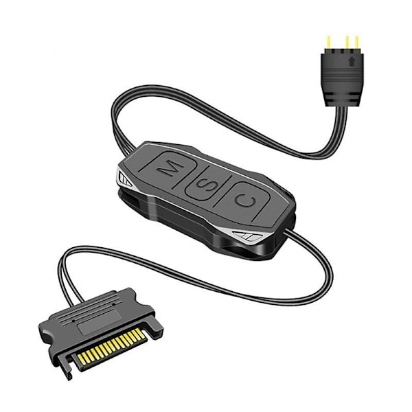 Mini ARGB-ohjain, pidennetty kaapeli, laaja yhteensopivuus, 5V 3-nastainen SATA-virtalähde - Perfet
