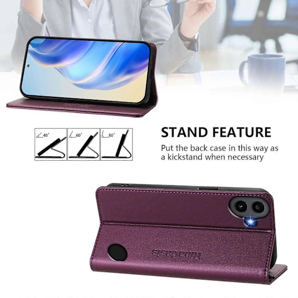 Magnetisk Lærveske Kompatibel med Nothing CMF Phone 1-Perfet Violet Compatible with Nothing CMF Phone 1