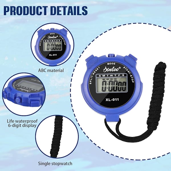 Stoppur Timer Sportdomare Digital Watch Bärbar Vattentät