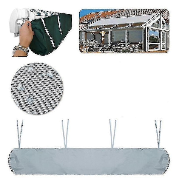 Vedenpitävä suojapeite ulkokatokselle, sisäänvedettävä rullaverhon pölytiivis suojus - Perfet gray 3m-9.84ft