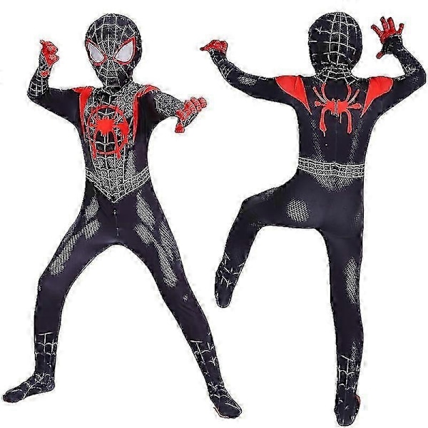 Supersankariasu Super-verse Miles Morales Cosplay-asu Zentai Supersankari Mies Bodypuku Asu Hallo-Perfet Red 140 (130-140cm)