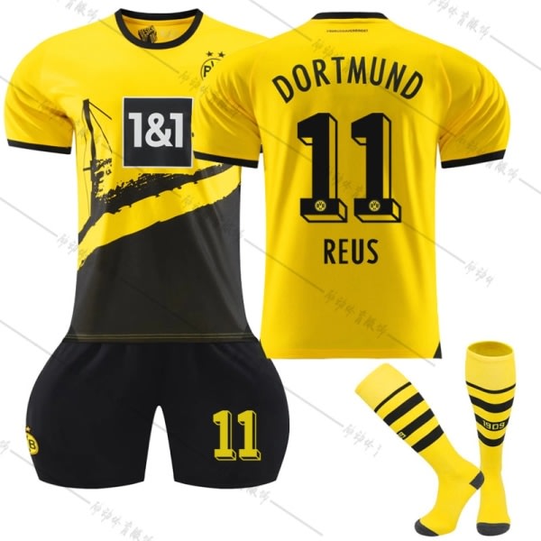 23/24 Ny säsong Hemma Borussia Dortmund FC REUS nr 11 Kids Jersey Pack Barn-26- Perfet