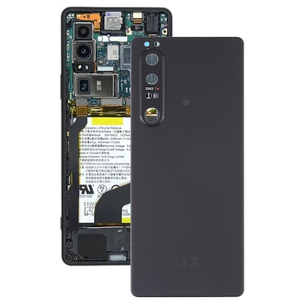 KOMPATIBEL Batteri Bagcover med Kameralinse Kompatibel med Sony Xperia 1 III-Perfet Black