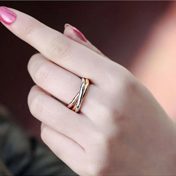 Party Women Minimalist Linked Triple Circle Sormus Korut Ystävänpäivä Lahja - Perfet 19mm