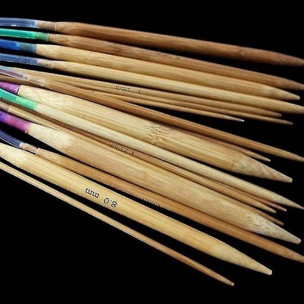 Flerfarvede rørformede strikkepinde - Bamboo Circular Crochet Set - Perfet 40CM