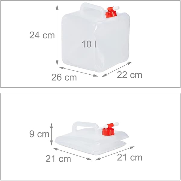 2-PACK 10L Bärbar hopfällbar vattenbehållare med kran-WELLNGS