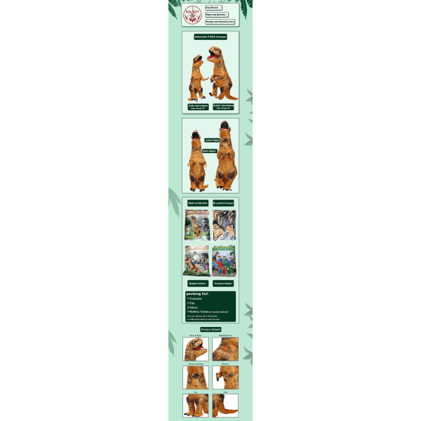 T Rex Oppblåsbar Kostyme Dinosaur Halloween Cosplay Festkjole for voksne menn - Perfet yellow Fit Height 150-200cm