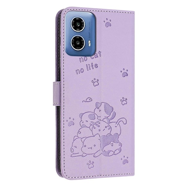 Nahkakotelo kaulanauhalla, yhteensopiva Motorola Moto G85-Perfetin kanssa Purple
