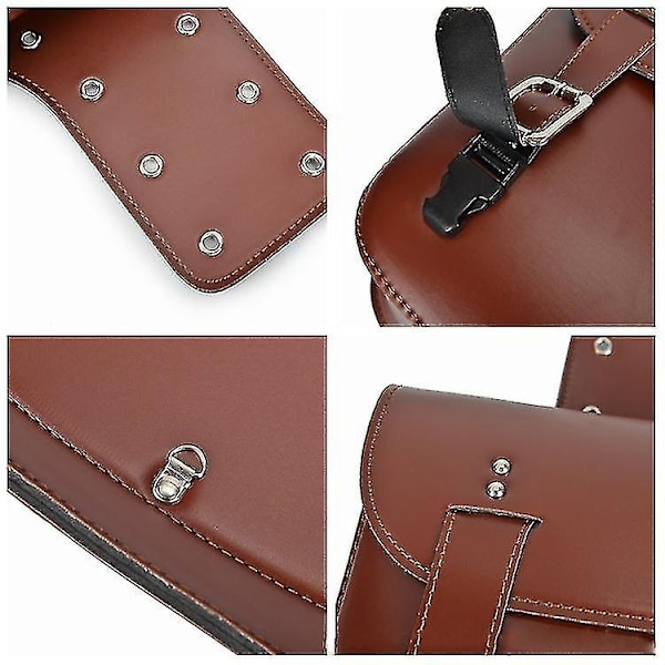 Cykeltasker Retro Læder Cykel Bagagebærer Taske - Perfet Brown