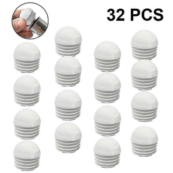 32 stk. rørpropper, runde endestykker, rør, lamellære propper - Excellence - Perfekt White 19mm