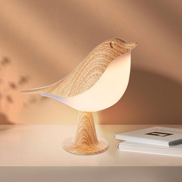 Liten nattlampa Cute Bird LED Bordslampa med Touch Dimmer Kreativ sänglampa 3 nivåer Ljusstyrka Skrivbordslampa wi- Perfet Gul