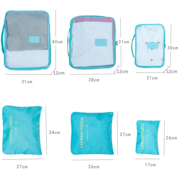 6-pack resväska Organizer Resekläder (rosa) - Perfet rose