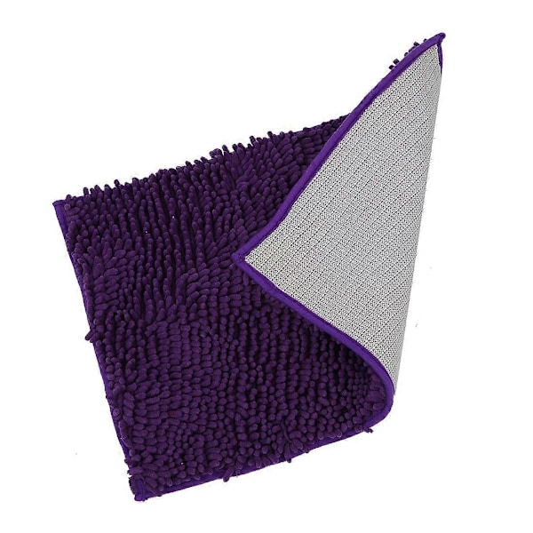 Mikrofiber Långull Carpenterworm Absorberande Halkskyddande Dörrmatta/Anti-matta/Badmatta - Lila + Gratis Kabelbindare - Perfekt