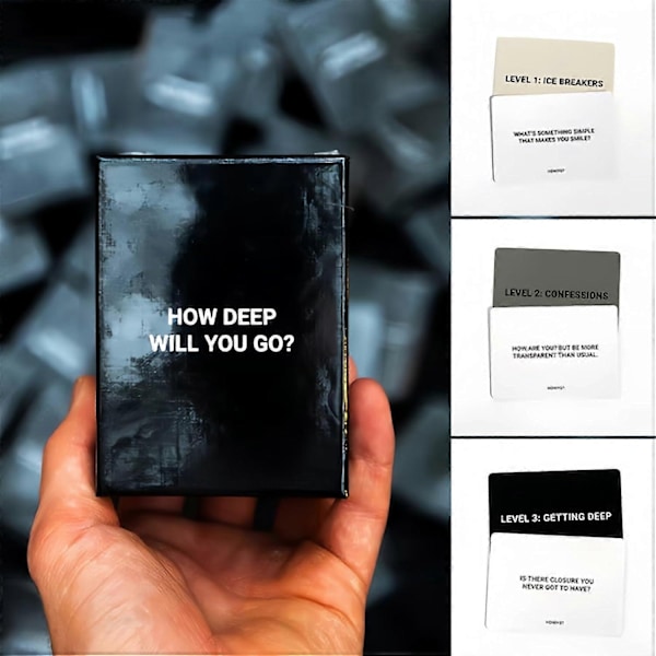 How Deep Will You Go? Game of Questions to Deepen Connection Questions Card Game, Deep Conversation Cards Game-Perfet 1pcs