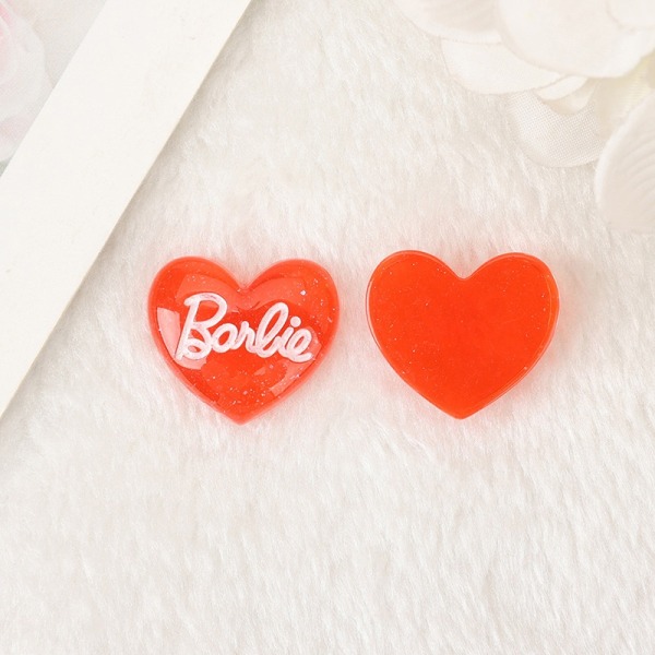 5 kpl Heart Barbie DIY Resin Patch Tarvikkeet Phone case Hairpi - Perfet Red