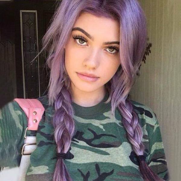 Kvinner Rosa Lilla Krøllet Langbølget Full parykk Rett Cosplay Rosa Purple