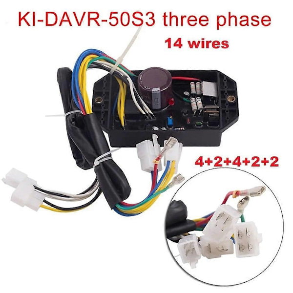 KI-DAVR-50S 50s KIPOR Generator AVR Automatisk Spændingsregulator Enkeltfaset Volt Stabilisator 10 ledninger KDE6500T KDE6700T KDE3500T-Perfekt three phase 50S3